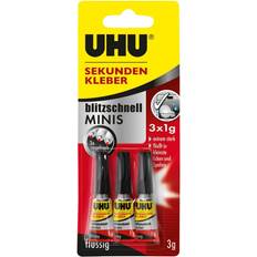 UHU Papierkleber UHU Sekundenkleber 3 x 1 g minis flüssig