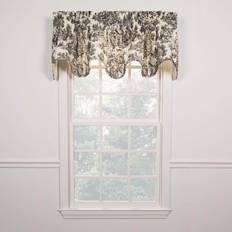 Linen Valances Ellis Curtain Victoria Park Toile 70 x 15 Lined Scallop Valance Black