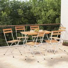 vidaXL Foldbare Bistrostole 6 Stk Massivt Akacietræ og Stål Havestol