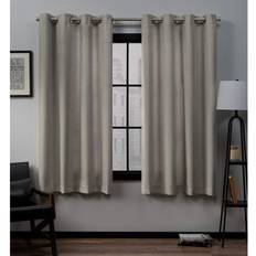Loha Linen Grommet Top Curtain Panel Pair 54x63 Vintage