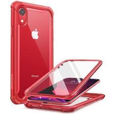 Mobile Phone Cases i-Blason Ares Case for iPhone XR 2018, Full-Body Rugged Clear Bumper Case with Built-in Screen Protector (Red)