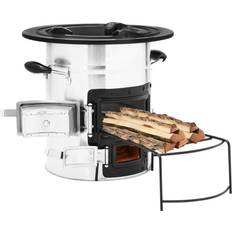 VidaXL Camping Cooking Equipment vidaXL Camping Wood Stove Silver 51.5x35x30.5 cm Stainless Steel
