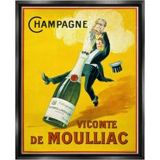 Stupell Industries Vintage Champagne Vicomte de Moulliac Pop Bottle Jet Framed Art