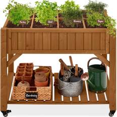 Raised Garden Beds Best Choice Products Elevated Mobile Pocket Herb Garden Planter