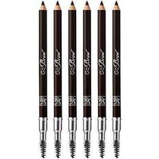 Ruby Kisses Kiss Go Brow Eyebrow Wooden Pencil 6 Pieces - Black Brown