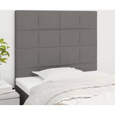 vidaXL Têtes 2 pcs Gris Foncé 80x5x78-88 cm Tissu Tête de lit