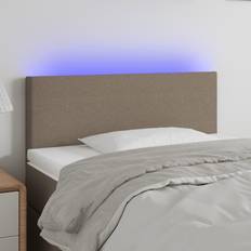 vidaXL med LED-lys 90x5x78/88 cm Stof Gråbrun Sengegavl