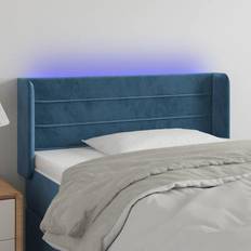 vidaXL med LED-lys 83 x 16 x 78/88 cm Stof Mørkeblå Sengegavl