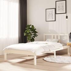 vidaXL white, 90 Solid Wood Bed Frame