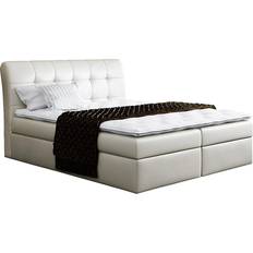 Beige seng 180 Diego Doppelbett mit zwei Bettkästen 180 x 200 cm Boxspringbett