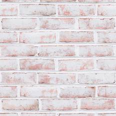 Wallpapers Tempaper Brick White-Washed Removable Peel and Stick Vinyl Wallpaper, 28 sq. ft