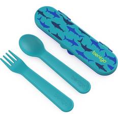Kids Utensil Set Reusable Plastic Fork Spoon & Storage Case