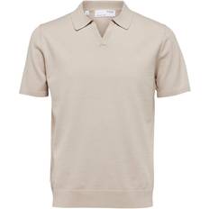 Selected Homme Strikket Polo Beige