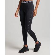 Superdry Leggings Superdry Damen Sport Elastische Train Tight Leggings mit Markenlogo Schwarz Größe: