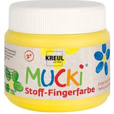 Negro Pinturas de dedos Kreul Stoff-Fingerfarbe MUCKI, schwarz, 150 ml