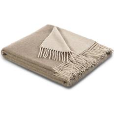 Beige uld plaid Biederlack Plaid, natur-sand,130x170, cashmere Tæppe Naturfarvet, Beige