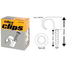 Skruvclips svart Tillex Skruvclips T20 10-14 Svart 100-pack (skruv 5x33mm)