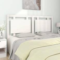 vidaXL Sengegærde 155,5 x 4 x 100 cm Massivt Fyrretræ Hvid Sengegavl