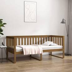 vidaXL Daybed 100 x 200 cm Massivt Fyrretræ Gyldenbrun Sofa
