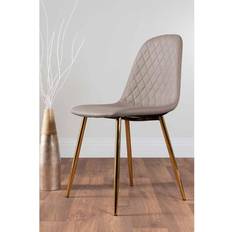 Faux leather kitchen chair Furniturebox 2x Corona Gold Leg Kitchen Chair