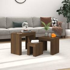 VidaXL Nesting Tables vidaXL brown oak 3x Nesting Table