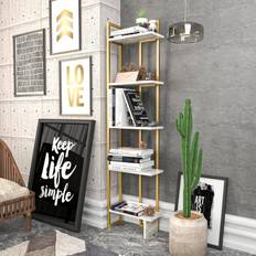 Gold Shelves Decorotika Alice Industrial Book Shelf