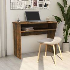 Shelves Writing Desks vidaXL Smoked Oak Writing Desk 50x90cm