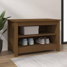 vidaXL Honey Brown Pine Shoe Rack
