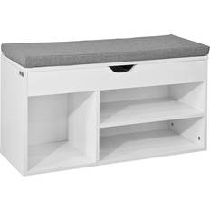 Polyester Hallway Furniture & Accessories SoBuy FSR45-HG with Lift Up Top Grey Shoe Rack 31.5x18.1"