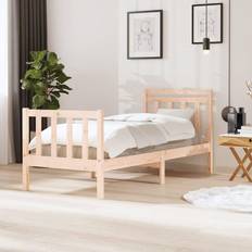 Beds & Mattresses vidaXL brown, 75 Solid Wood Bed Frame