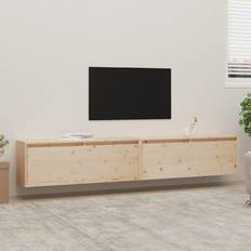 vidaXL Vægskabe 2 Stk 100 x 30 x 35 cm Massivt Fyrretræ Vægskab