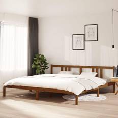 vidaXL Bedframe Massief Hout Honingbruin 200x200 cm