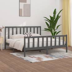 vidaXL grey, 200 Solid Wood Bed Frame