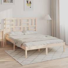 vidaXL brown, 120 Solid Bed Frame