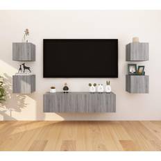 vidaXL grey sonoma 8x Wall-mounted TV Bench