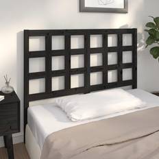 vidaXL svart 125,5x4x100 massiv furu Sänggavel