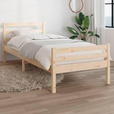 vidaXL brown, 90 Solid Wood Bed Frame