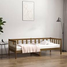 vidaXL Daybed 80 x 200 cm Massivt Fyrretræ Gyldenbrun Sofa 3 personers
