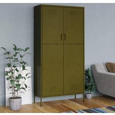 Green Clothing Storage vidaXL Olive Wardrobe 90x180cm