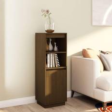 vidaXL Aparador ámbar 37x34x110 cm Madera Maciza De Pino Armario
