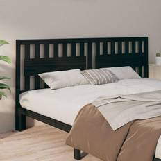 vidaXL De Cama Madera Maciza De Pino Negro 205.5x4x100 cm Cabecero