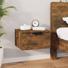 Grey Bedside Tables vidaXL Smoked oak, 1 Bedside Table