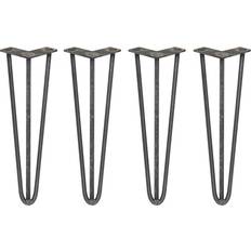 Tischplatten MonsterShop Tischbeine 4 x 40.5cm 3 Streben 12mm Rohstahl Tischplatte