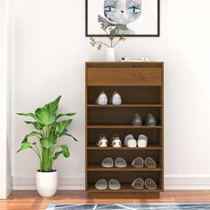 vidaXL Cabinet Honey Brown Pine Shoe Rack