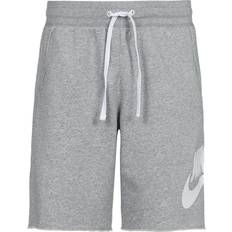 5XL - Men Shorts NIKE Men's Club Alumni French Terry Shorts - Dark Grey Heather/White