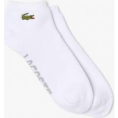 Lacoste Unisex SPORT Branded Stretch Cotton Low-Cut Socks 43/46 White Grey Chine