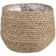 Bruin Manden Mica Decorations Bloempot Rotan Beige 22 x 19 cm