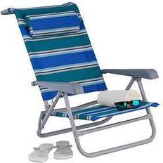 Aluminio Tumbonas Relaxdays Tumbona Playa Plegable Reclinable Rayas Azul/Verde/Blanco