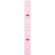Roba Toise Bébé En Bois Modèle Krone Échelle Jusqu'à 150 Cm Motif Couronne Rose