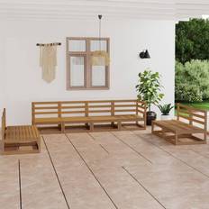 vidaXL Jardin 8 pcs Mobilier de Patio de Meubles Miel Bois de Pin Massif Ensemble de Salon d'Extérieur